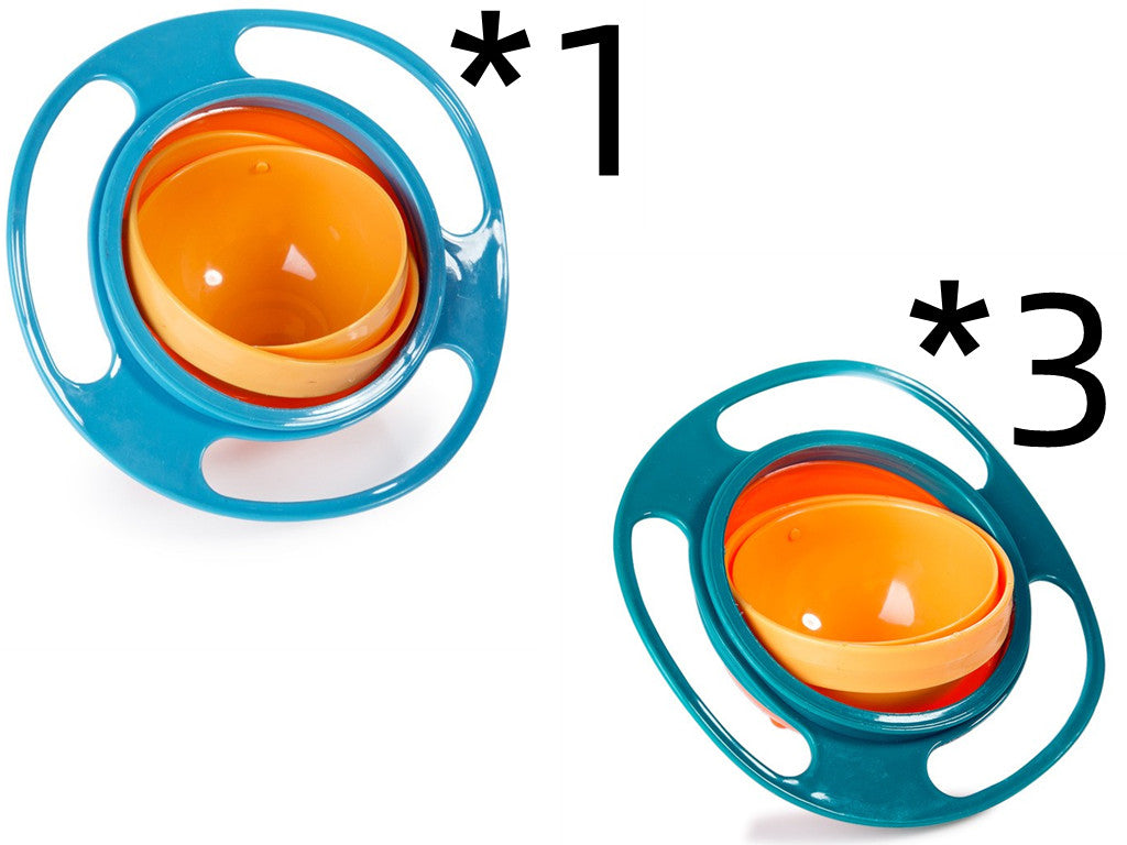 קערת תינוק שלא נשפכת — סיבוב 360° | סט 3 יחידות