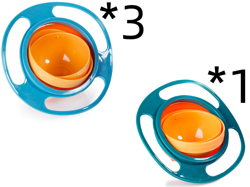 קערת תינוק שלא נשפכת — סיבוב 360° | סט 3 יחידות