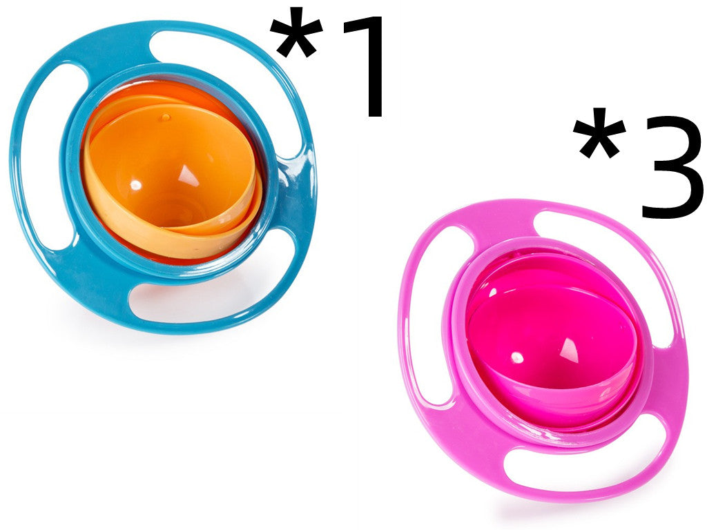 קערת תינוק שלא נשפכת — סיבוב 360° | סט 3 יחידות