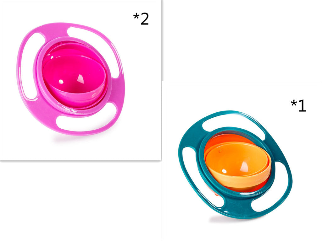 קערת תינוק שלא נשפכת — סיבוב 360° | סט 3 יחידות