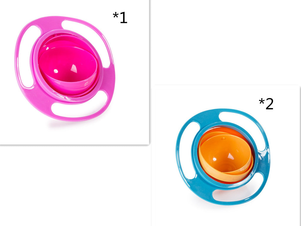 קערת תינוק שלא נשפכת — סיבוב 360° | סט 3 יחידות