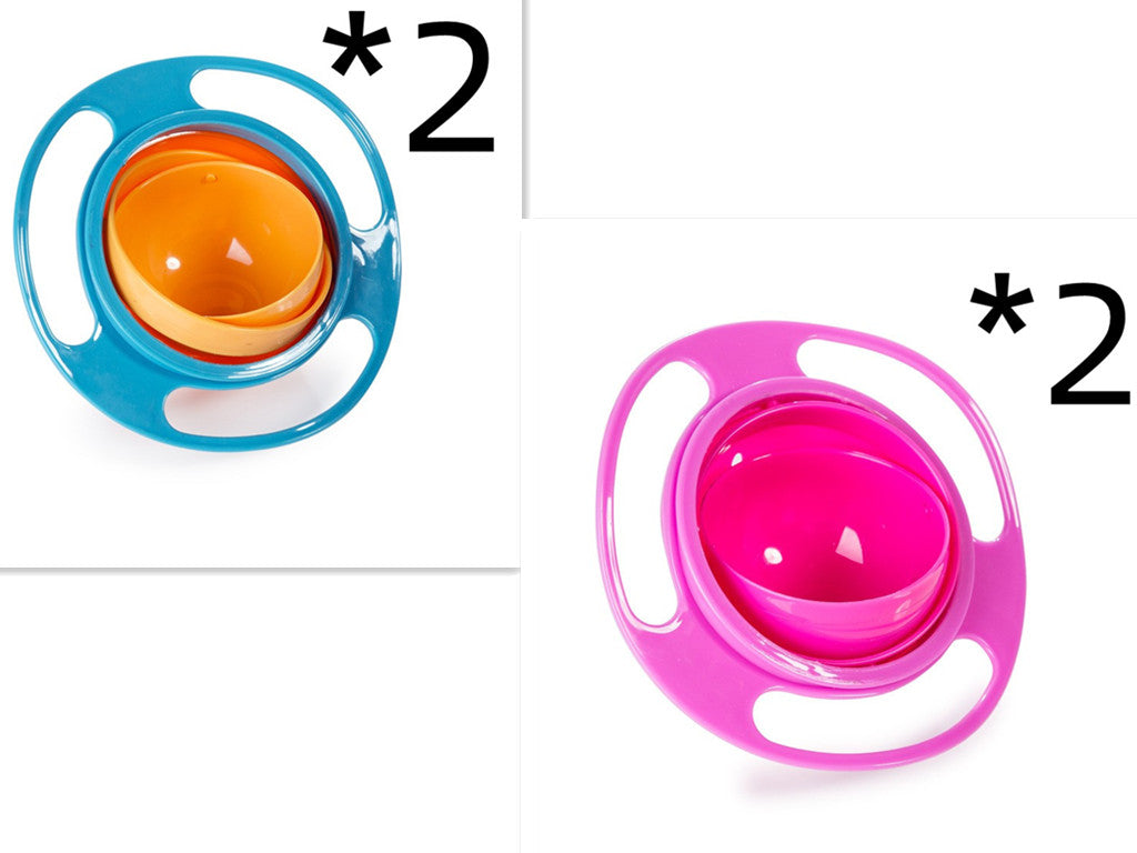 קערת תינוק שלא נשפכת — סיבוב 360° | סט 3 יחידות