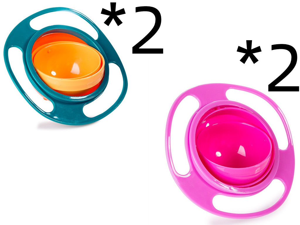 קערת תינוק שלא נשפכת — סיבוב 360° | סט 3 יחידות
