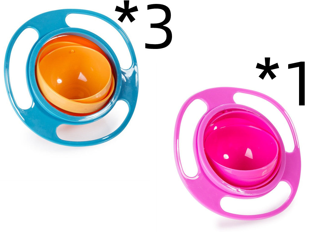 קערת תינוק שלא נשפכת — סיבוב 360° | סט 3 יחידות